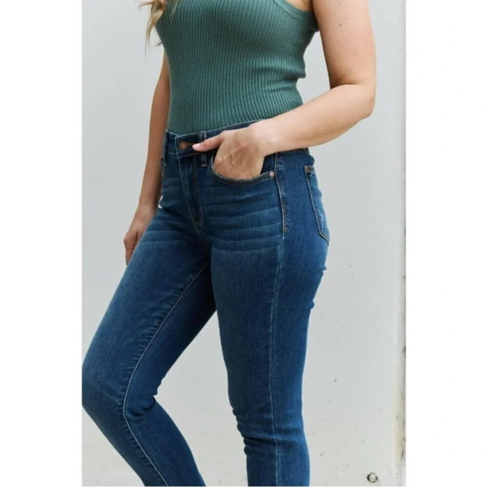 Judy Blue Relaxed Fit Jeans Dark Wash Blue Stretch Denim Women’s 32 - Picture 12 of 12